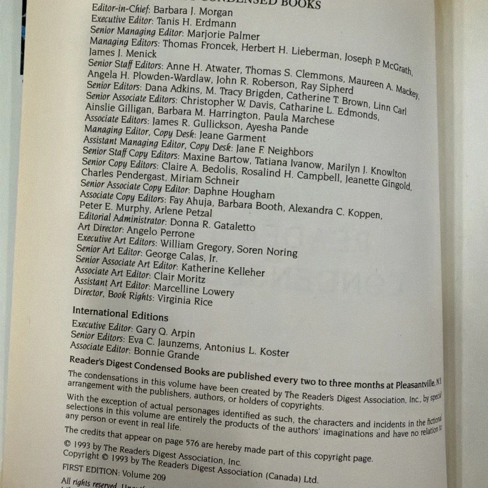 Reader's Digest Condensed Books Vol 5 1993 HC Thunder Point, Whispers, Final...